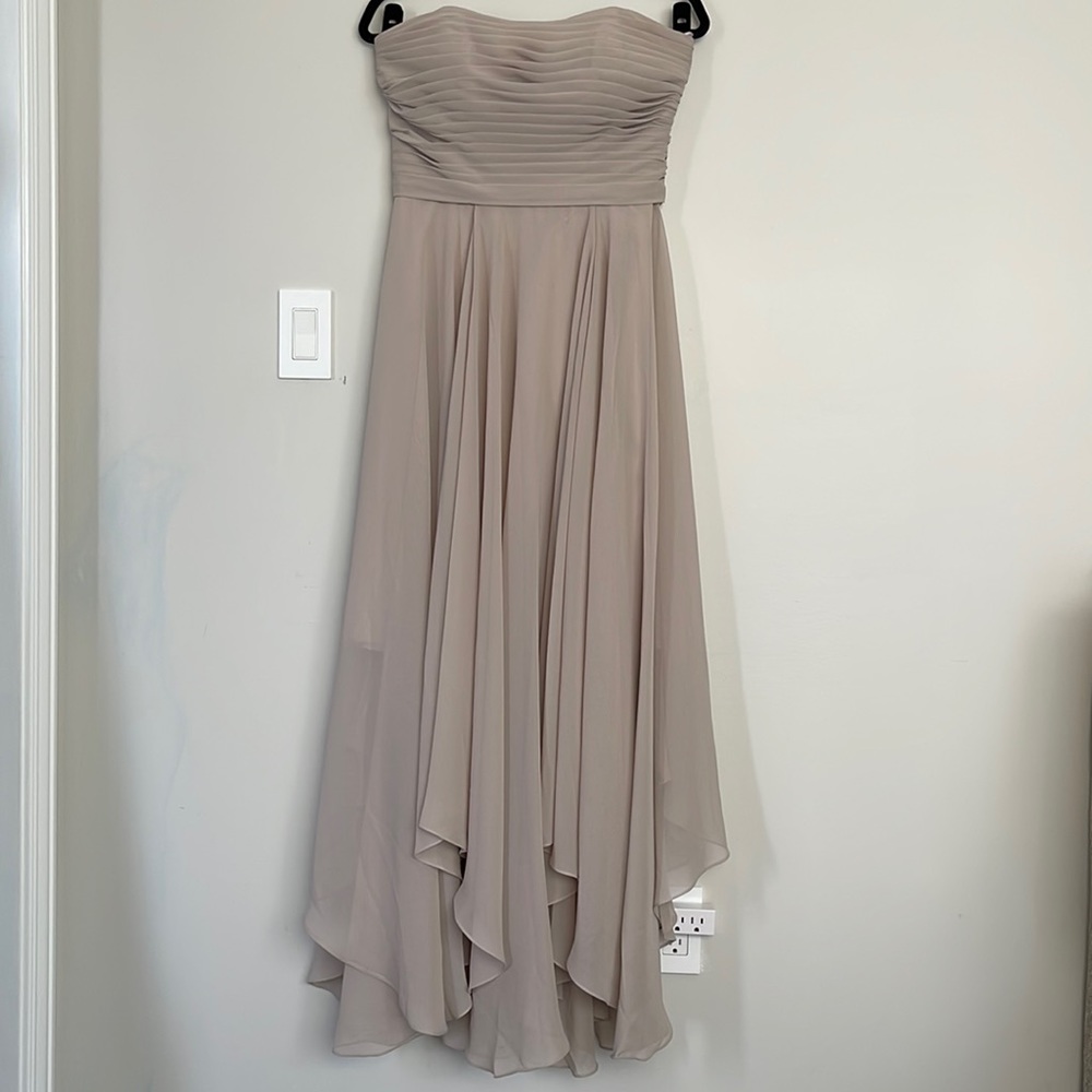 Allure Bridals Bridesmaid Taupe Chiffon Strapless Dress 10